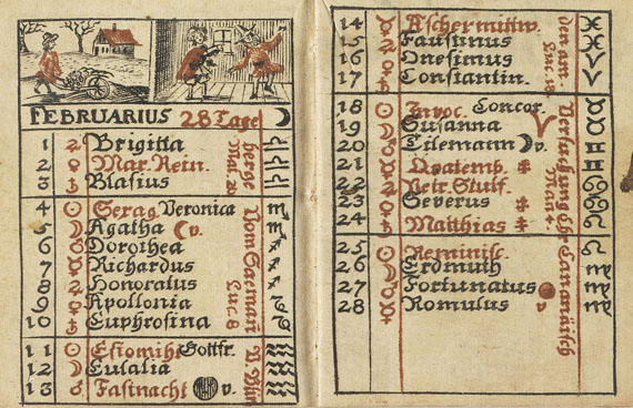  Miniaturbücher - Hand Calender auf das Jahr ... 1725 (mit Steckschuber). - Autre image
