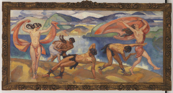 Ludwig von Hofmann - Tanzende in weiter Landschaft - Image du cadre