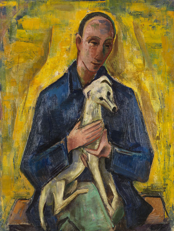 Karl Hofer - Mann (Jüngling) mit Hund