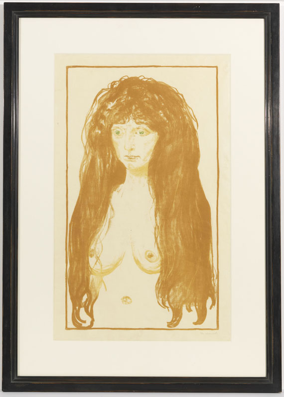 Edvard Munch - Weib mit rotem Haar und grünen Augen. Die Sünde - Image du cadre