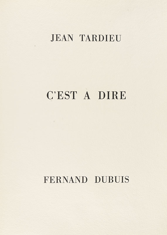 Fernand Dubuis - Jean Tardieu. C