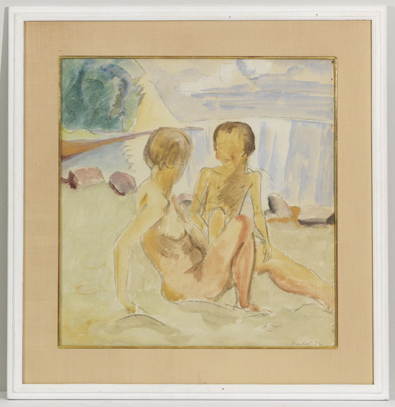 Erich Heckel - Frau und Kind am Strand - Image du cadre