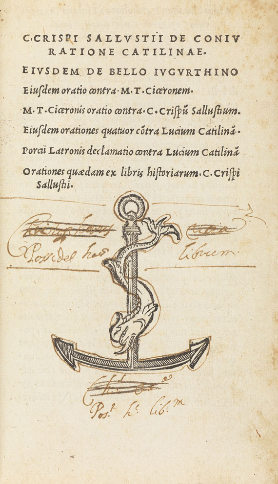  Aldus-Drucke - C. Sallustius Crispus, De coniuratione Catilinae. 1509 - Autre image