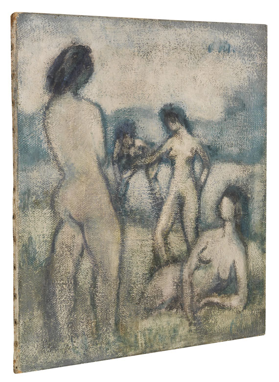 Otto Mueller - Vier Badende (Stehende und liegende weibliche Akte, Badende, Vier lebensgroße Akte auf der Wiese) - Autre image