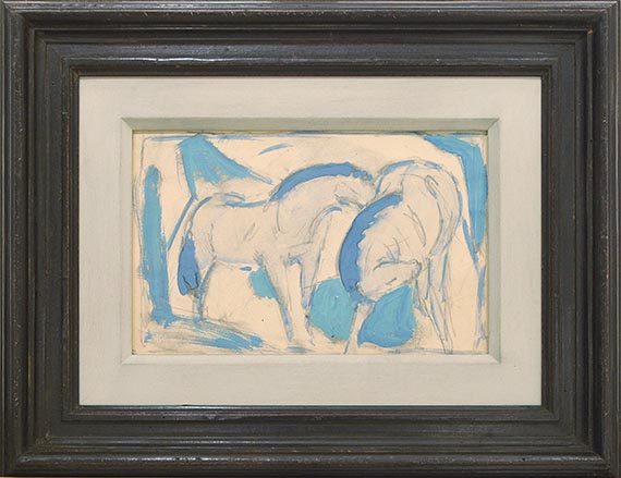 Franz Marc - Zwei Pferde, blaugrün - Image du cadre