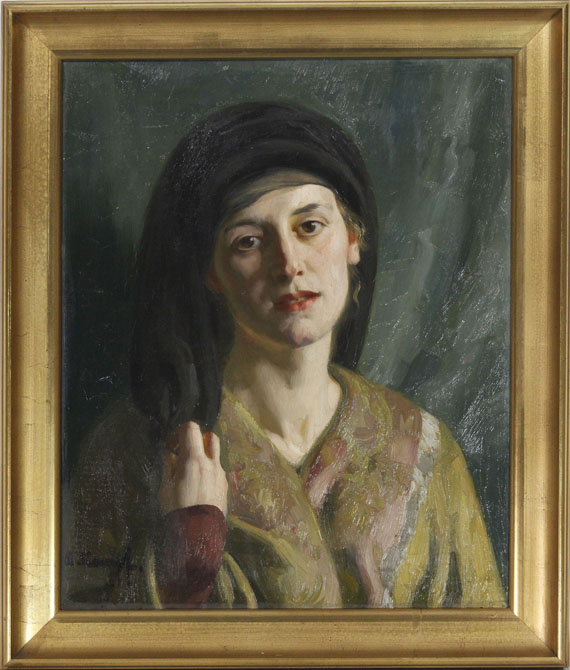 Arthur Kampf - Porträt einer Frau in orientalischem Gewand - Image du cadre