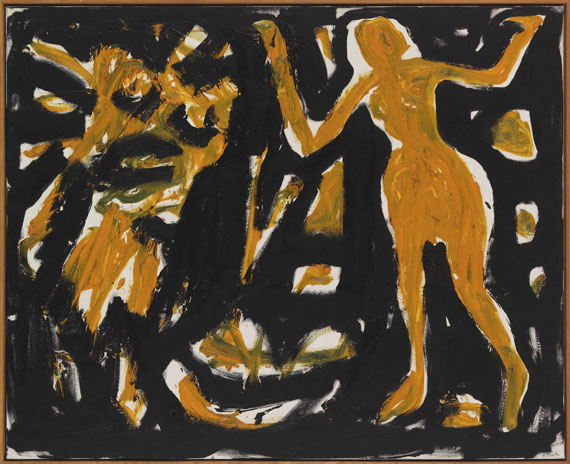 A. R. Penck (d.i. Ralf Winkler) - Dany in London mit Dämon - Image du cadre