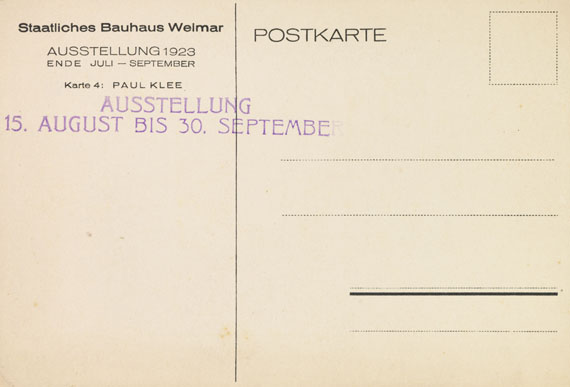 Paul Klee - Postkarte Bauhaus-Ausstellung 1923 - Autre image