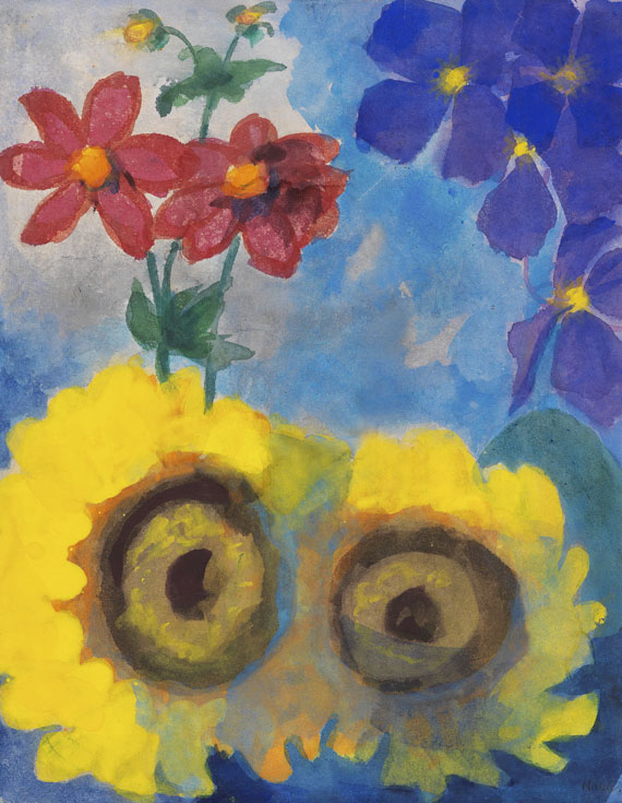 Emil Nolde - Sonnenblumen, rote und blaue Blüten - Autre image