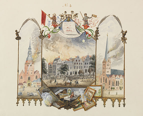  Hamburg - Der Erinnerung Blaetter ... 1835-60 (Senatorenfamilie Johns), dazu 1 hs. Gedichtheft - Autre image