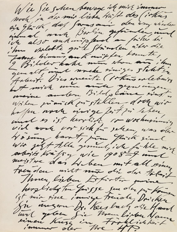 Hermann Max Pechstein - Eigenhändiger Brief mit Orig.-Zeichnung vom 29. Nov. 1920 - Autre image