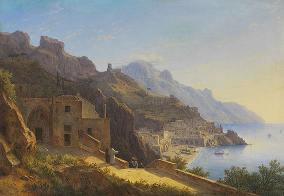 Carl Morgenstern - Blick auf das Kapuzinerkloster bei Amalfi