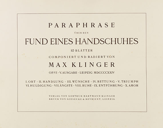 Max Klinger - Ein Handschuh - Opus VI - Autre image