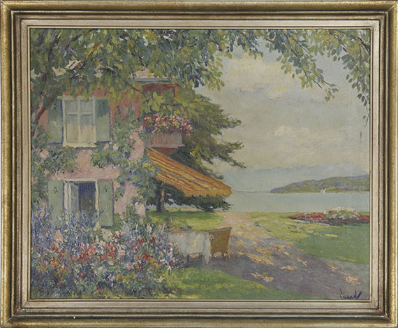 Edward Cucuel - Die Villa des Künstlers am Starnberger See (Das Sommerhaus) - Image du cadre