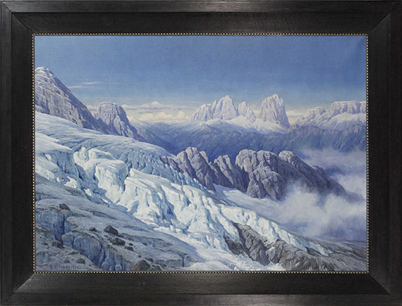 Rudolf Reschreiter - Langkofelgruppe vom Marmolata-Gletscher - Image du cadre