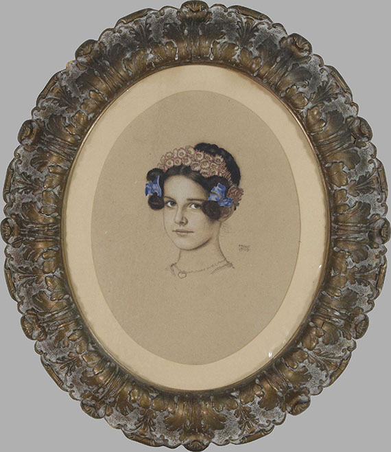 Franz von Stuck - Bildnis der Tochter Mary als Frühlingskönigin - Image du cadre