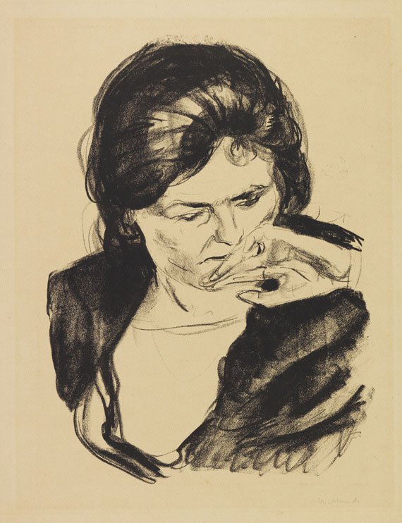Munch - Frauenkopf mit der Hand am Mund