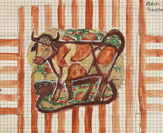 Otto Dix - Lauch und Tomaten / Ochse (Entwurfszeichnungen) - Autre image