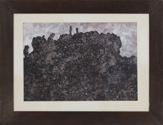 Jean Dubuffet - Paysage rocheux sombre - Image du cadre