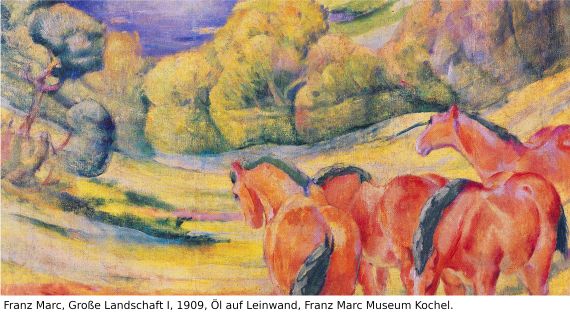 Franz Marc - Zwei Pferde. Verso: Zwei stehende Mädchenakte mit grünem Stein - Autre image