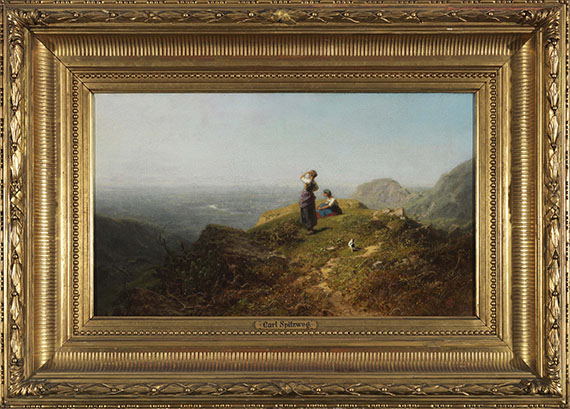 Carl Spitzweg - Blick ins Tal (Zwei Mädchen auf einer Alpe) - Image du cadre