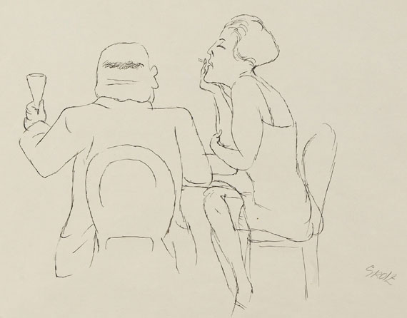 George Grosz - Im Café / Sitzende im Profil - Autre image