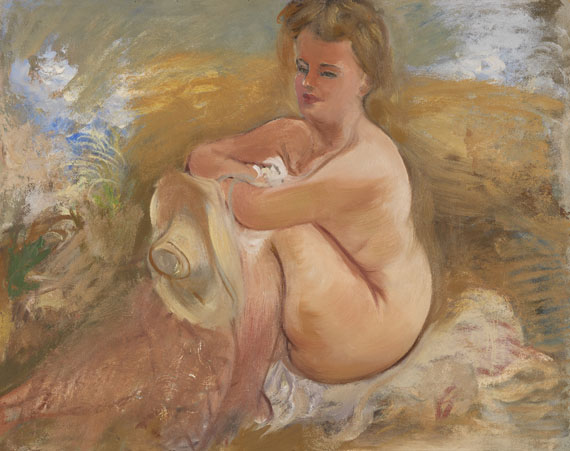 George Grosz - Sitting Nude with Summer Hat