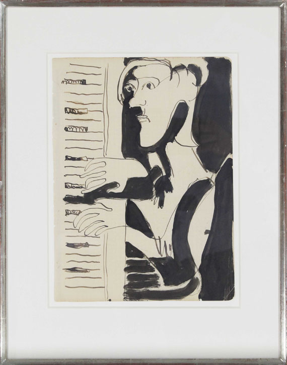 Ernst Ludwig Kirchner - Der Orgelspieler (Orgler) von Spina Julius Hembus - Image du cadre