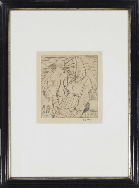 Ernst Ludwig Kirchner - Sitzende Bäuerin - Image du cadre