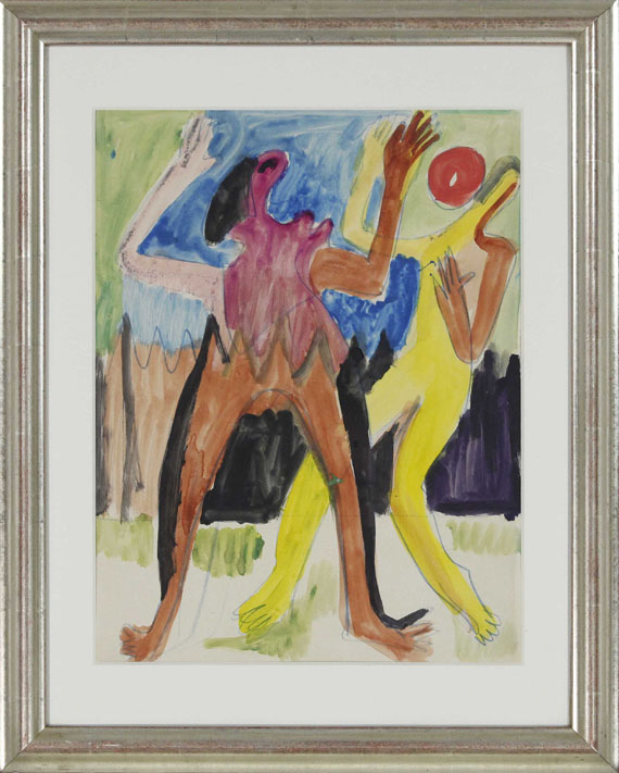 Ernst Ludwig Kirchner - Ballspielendes Paar - Image du cadre