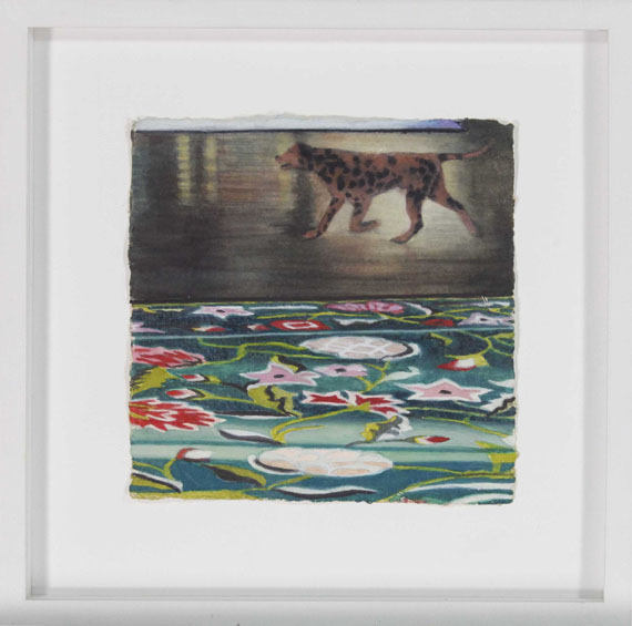 Karin Kneffel - Hund über Teppich - Image du cadre