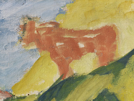 Ernst Ludwig Kirchner - Bergdorf mit rosa Kuh