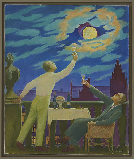 Otto Möller - Schwärmer im Mondschein - Image du cadre
