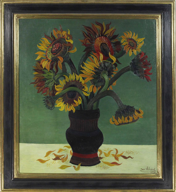 Josef Scharl - Sonnenblumen (Sunflowers) - Image du cadre