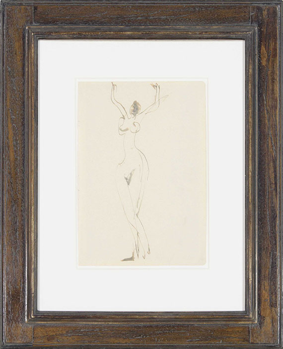 Ernst Ludwig Kirchner - Tanzender weiblicher Akt im Atelier - Image du cadre