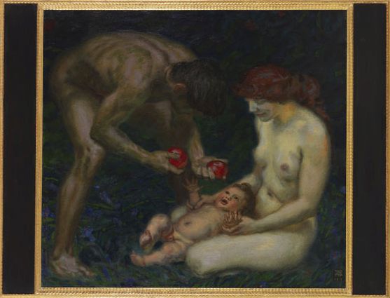 Franz von Stuck - Adam und Eva (Die Familie) - Image du cadre