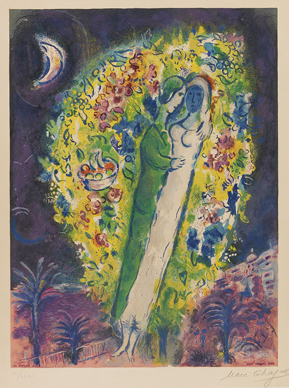 Marc Chagall - Couple dans les mimosas