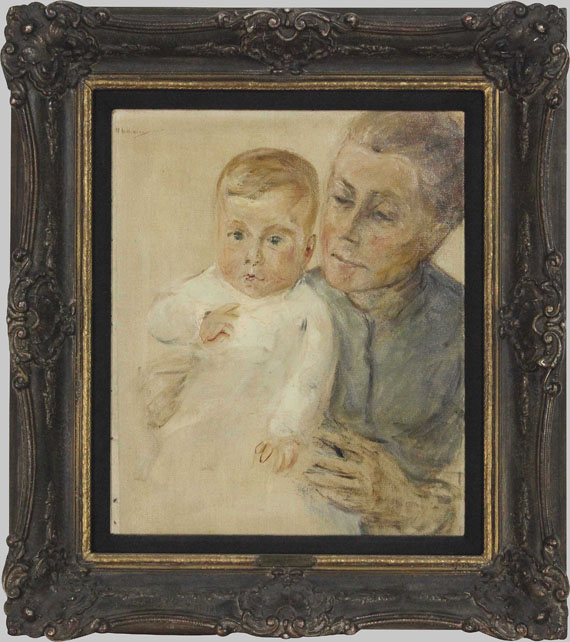 Max Liebermann - Enkelin Maria auf dem Arm der Kinderfrau - Image du cadre