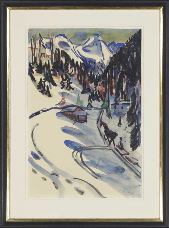Ernst Ludwig Kirchner - Sertigtal im Winter - Image du cadre