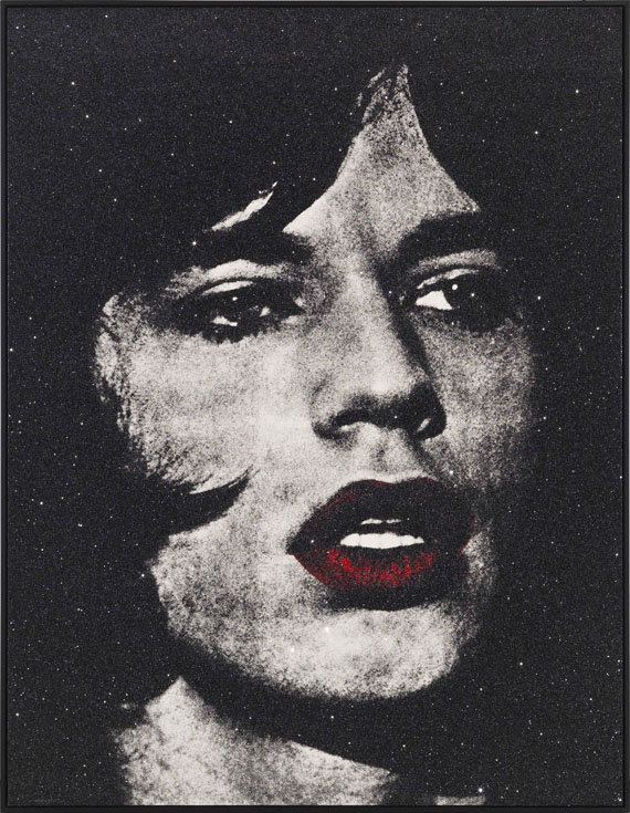 Russell Young - Mick Jagger + red lips / Reggie Kray, Do You Know My Name - Image du cadre
