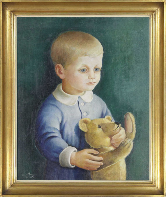 Ilona Singer - Kind mit Teddybär - Image du cadre