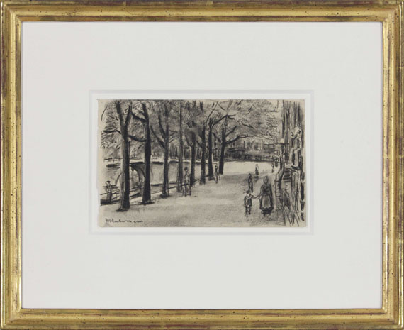 Max Liebermann - Gracht in Amsterdam mit Brücke - Image du cadre