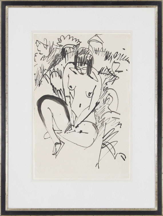 Ernst Ludwig Kirchner - Sitzende in Dünen - Fehmarn - Image du cadre