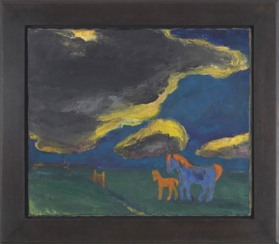 Emil Nolde - Landschaft mit Mutterpferd - Image du cadre