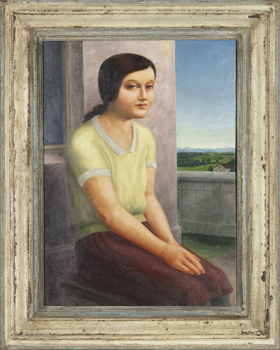 Georg Schrimpf - Sitzendes Mädchen - Image du cadre