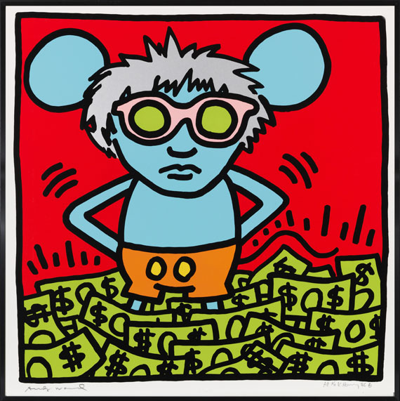 Keith Haring - Andy Mouse (4 Blatt) - Image du cadre
