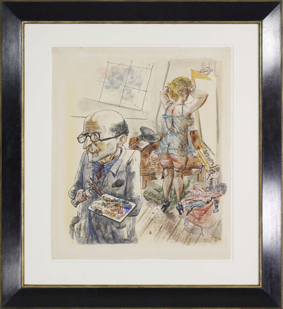 George Grosz - Maler und Modell - Image du cadre