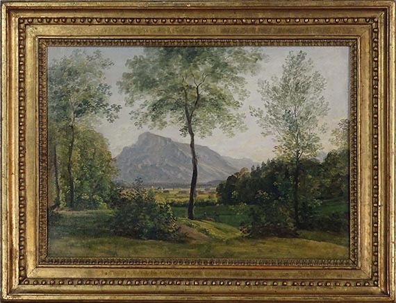 Johann Georg von Dillis - Landschaft mit dem Untersberg bei Salzburg - Image du cadre