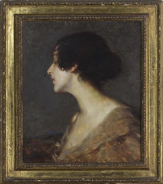 Carl von Marr - Porträt einer Dame (Dora von Marr?) - Image du cadre