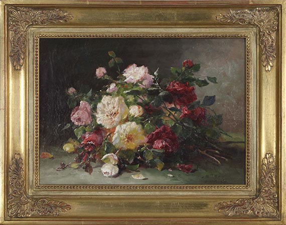 Eugène Henri Cauchois - Bouquet de roses - Image du cadre